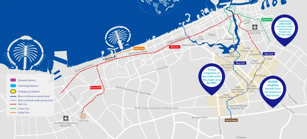 Blue line map
