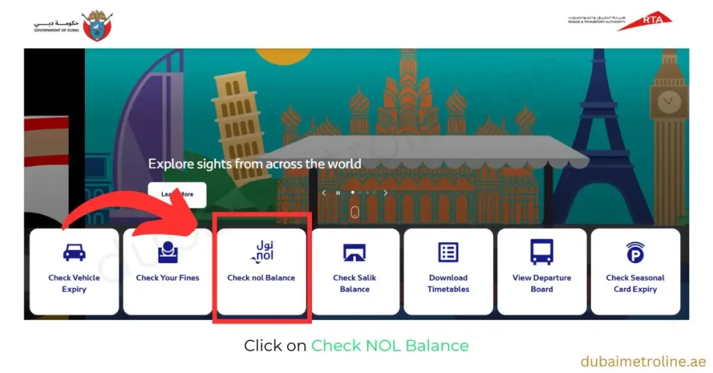 Click on Check NOL Balance to process NOL Card Balance Check