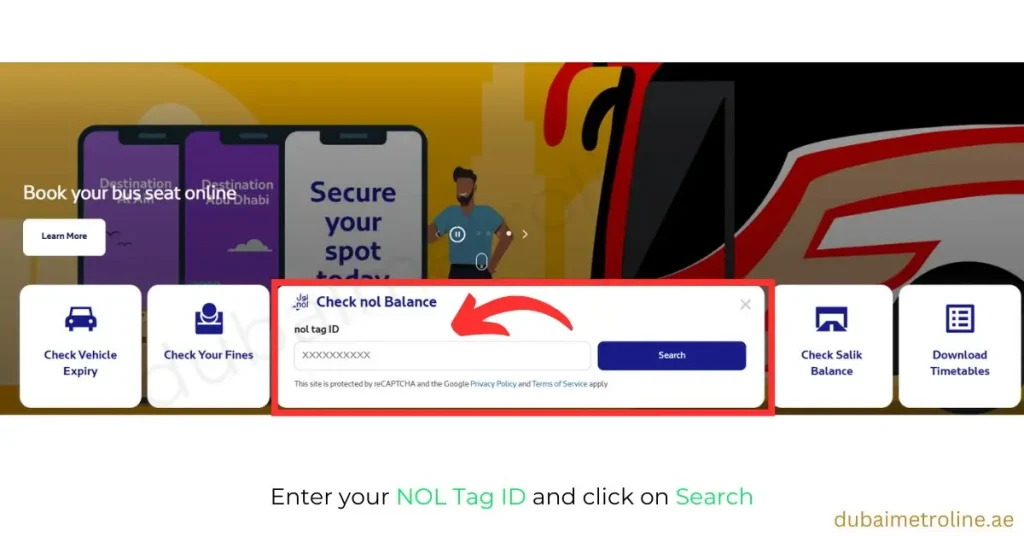 Enter your NOL Tag ID and click on Search