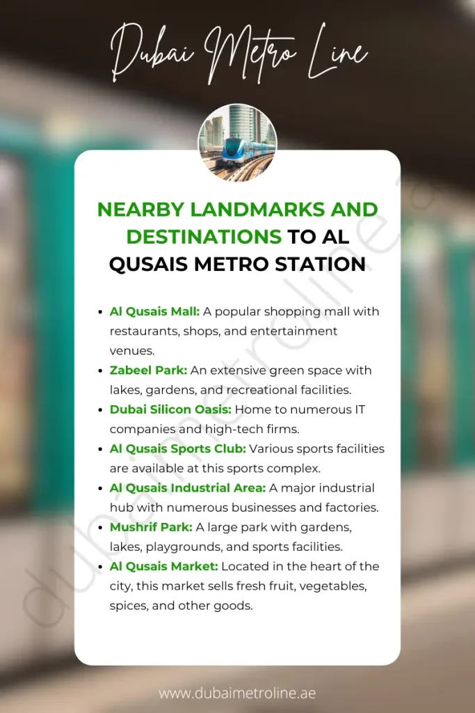 Nearby Landmarks and Destinations to Al Qusais Metro Station