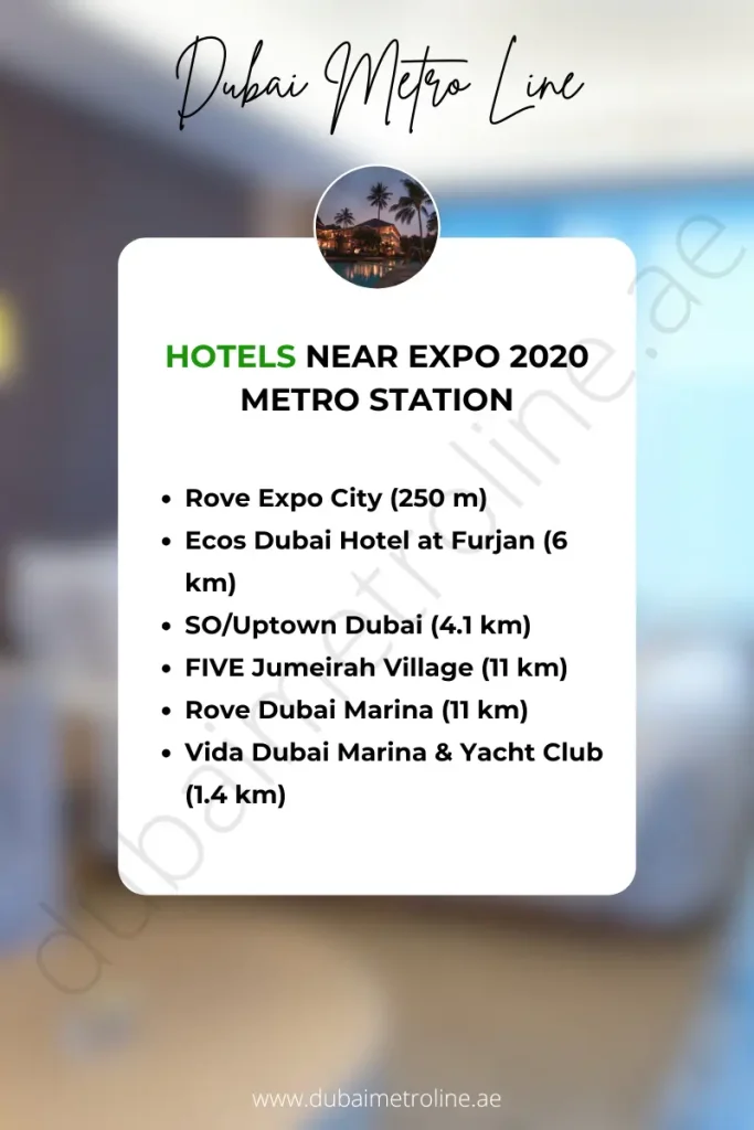 Hotels near Expo 2020 Metro Station