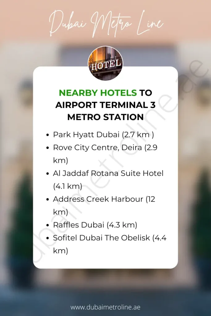 Nearby Hotels to Airport Terminal 3 Metro Station